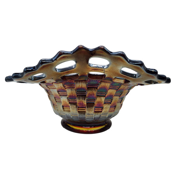 Vintage Fenton Red Open Edge Two Row JIP Hat Jack In Pulpit - Picture 4 of 7